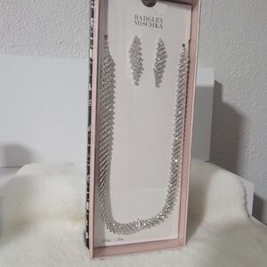 Badgley Mischka Sparkling Elegant Necklace And Earring Set